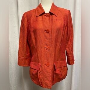 Lafayette 148 New York iridescent orange blazer | size 10